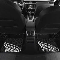 Personalised Hawaii Monk Seal Car Mats Polynesian Tattoo With Tropical Flowers - Black