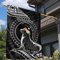 Personalised Hawaii Monk Seal Garden Flag Polynesian Tattoo With Tropical Flowers - Black LT14 - Polynesian Pride