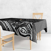 Personalised Hawaii Monk Seal Tablecloth Polynesian Tattoo With Tropical Flowers - Black LT14 - Polynesian Pride