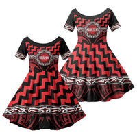 Aotearoa Ngapuhi Personalised Family Matching Off Shoulder Maxi Dress and Hawaiian Shirt Maori Iwi Poutama Puhoro Tattoo