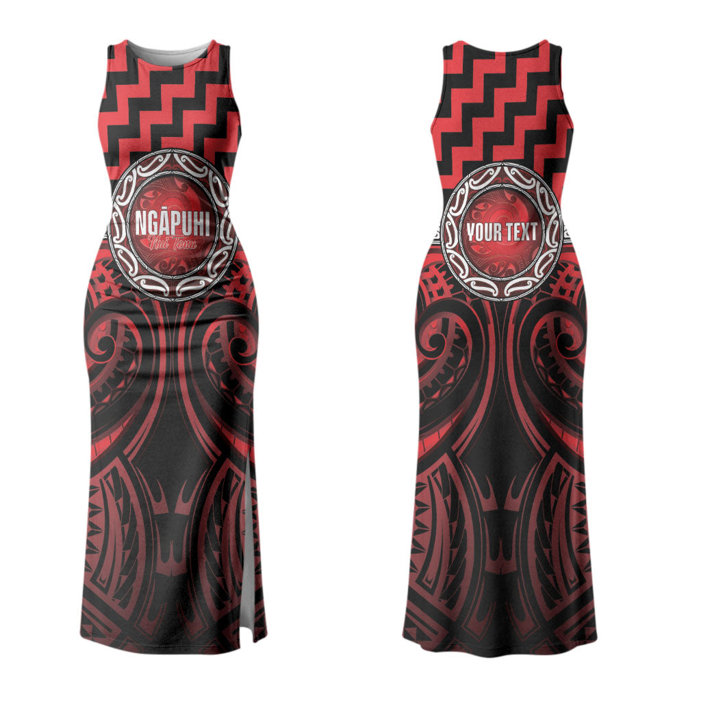Aotearoa Ngapuhi Personalised Family Matching Tank Maxi Dress and Hawaiian Shirt Maori Iwi Poutama Puhoro Tattoo