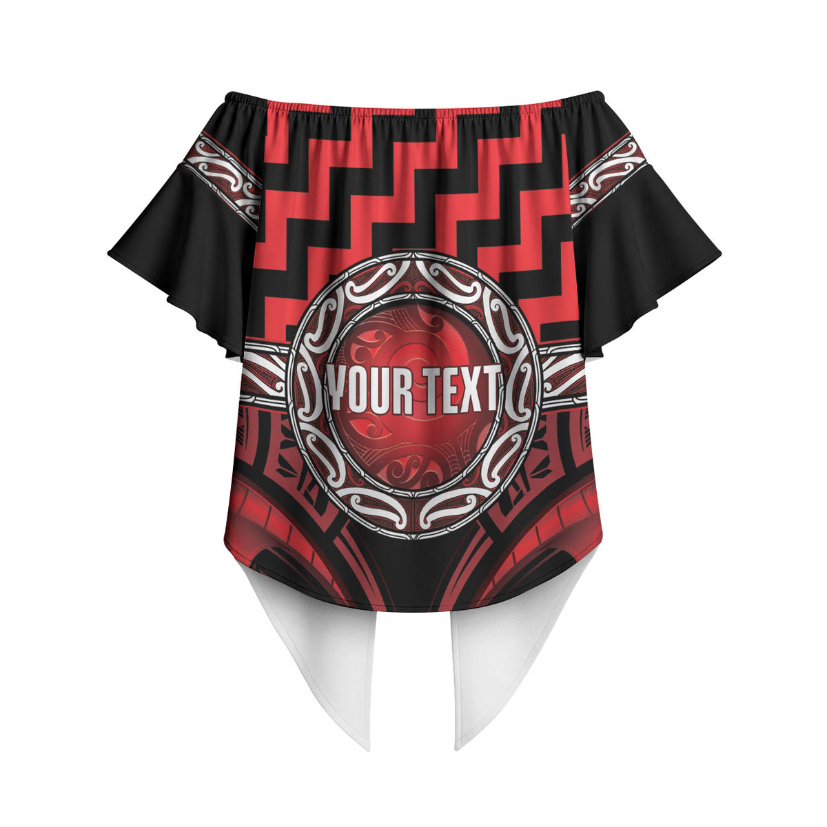 Aotearoa Ngapuhi Personalised Off Shoulder Wrap Waist Top Maori Iwi Poutama Puhoro Tattoo
