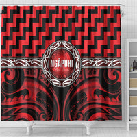 Aotearoa Ngapuhi Shower Curtain Maori Iwi Poutama Puhoro Tattoo