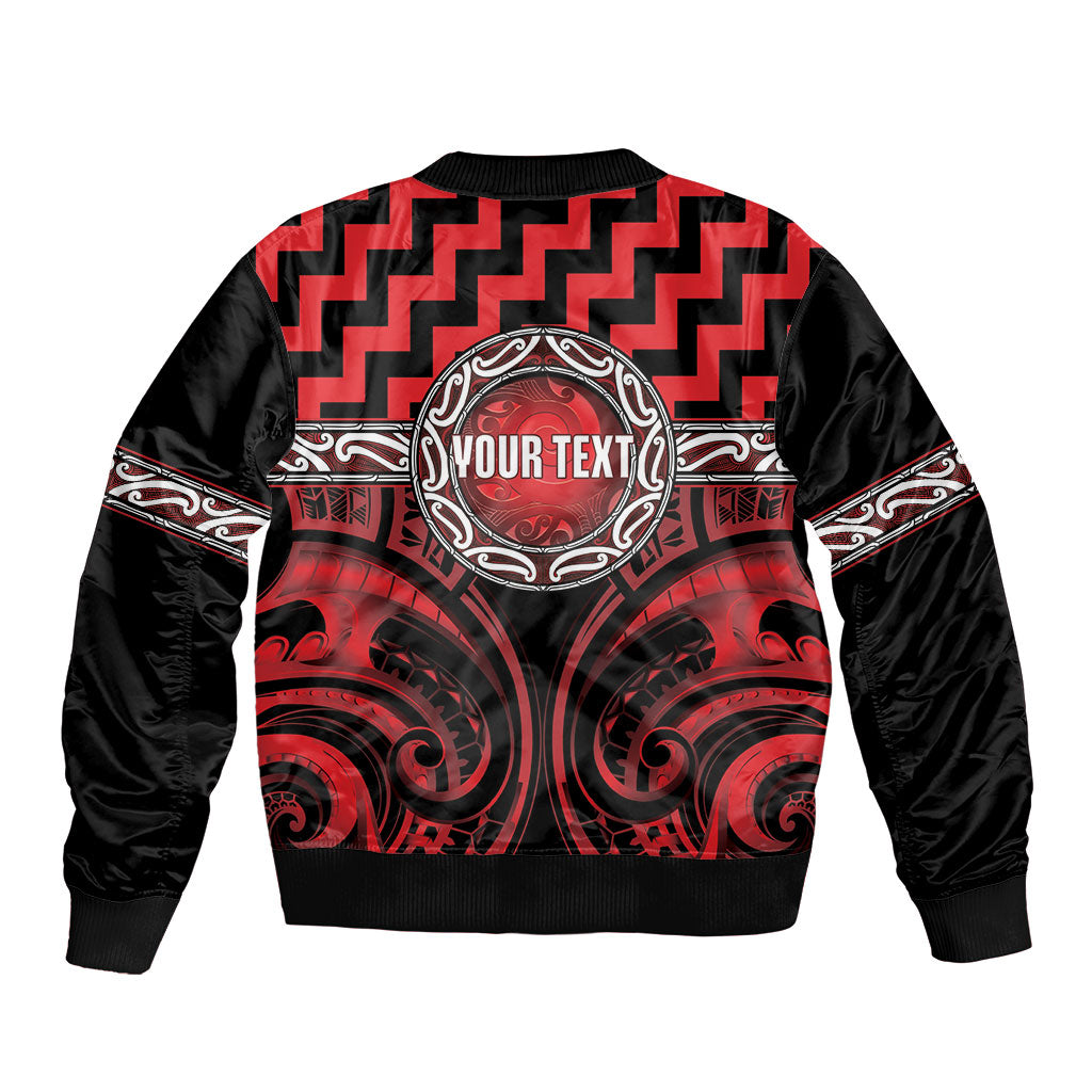 Aotearoa Ngapuhi Personalised Sleeve Zip Bomber Jacket Maori Iwi Poutama Puhoro Tattoo