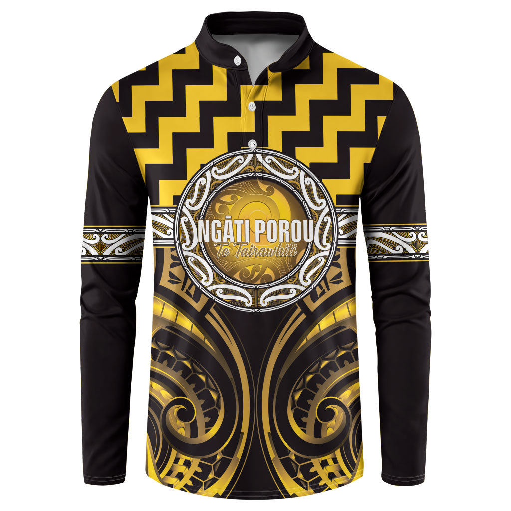 Aotearoa Ngati Porou Personalised Button Sweatshirt Maori Iwi Poutama Puhoro Tattoo