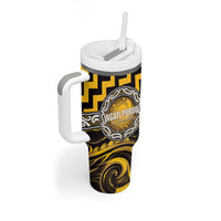 Aotearoa Ngati Porou Personalised Tumbler With Handle Maori Iwi Poutama Puhoro Tattoo