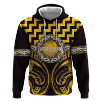 Aotearoa Ngati Porou Personalised Zip Hoodie Maori Iwi Poutama Puhoro Tattoo