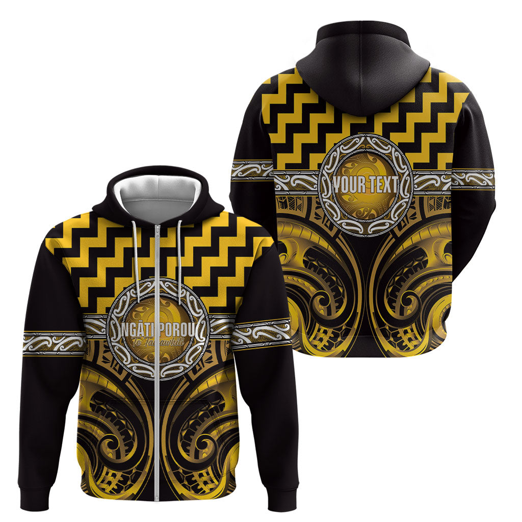 Aotearoa Ngati Porou Personalised Zip Hoodie Maori Iwi Poutama Puhoro Tattoo