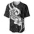 Polynesia Baseball Jersey Plumeria With Tribal Pattern Black Vibes LT14 Black - Polynesian Pride