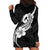 Polynesia Hoodie Dress Plumeria With Tribal Pattern Black Vibes LT14 - Polynesian Pride