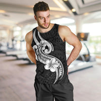 Polynesia Men Tank Top Plumeria With Tribal Pattern Black Vibes LT14 - Polynesian Pride