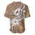 Polynesia Baseball Jersey Plumeria With Tribal Pattern Brown Pastel Vibes LT14 - Polynesian Pride