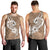 Polynesia Men Tank Top Plumeria With Tribal Pattern Brown Pastel Vibes LT14 - Polynesian Pride