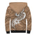 Polynesia Sherpa Hoodie Plumeria With Tribal Pattern Brown Pastel Vibes LT14 - Polynesian Pride