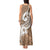 Polynesia Tank Maxi Dress Plumeria With Tribal Pattern Brown Pastel Vibes LT14 - Polynesian Pride