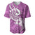 Polynesia Baseball Jersey Plumeria With Tribal Pattern Pink Pastel Vibes LT14 Pink - Polynesian Pride