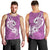 Polynesia Men Tank Top Plumeria With Tribal Pattern Pink Pastel Vibes LT14 - Polynesian Pride