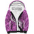 Polynesia Sherpa Hoodie Plumeria With Tribal Pattern Pink Pastel Vibes LT14 Unisex Pink - Polynesian Pride