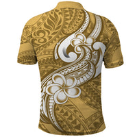 Polynesia Polo Shirt Plumeria With Tribal Pattern Yellow Pastel Vibes LT14 - Polynesian Pride