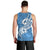 Polynesia Men Tank Top Plumeria With Tribal Pattern Blue Pastel Vibes LT14 - Polynesian Pride