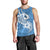 Polynesia Men Tank Top Plumeria With Tribal Pattern Blue Pastel Vibes LT14 - Polynesian Pride