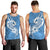 Polynesia Men Tank Top Plumeria With Tribal Pattern Blue Pastel Vibes LT14 - Polynesian Pride