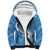 Polynesia Sherpa Hoodie Plumeria With Tribal Pattern Blue Pastel Vibes LT14 Unisex Blue - Polynesian Pride