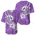 Polynesia Baseball Jersey Plumeria With Tribal Pattern Purple Pastel Vibes LT14 - Polynesian Pride