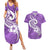 Polynesia Couples Matching Summer Maxi Dress and Hawaiian Shirt Plumeria With Tribal Pattern Purple Pastel Vibes LT14 Purple - Polynesian Pride