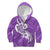 Polynesia Kid Hoodie Plumeria With Tribal Pattern Purple Pastel Vibes LT14 Zip Hoodie Purple - Polynesian Pride