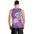 Polynesia Men Tank Top Plumeria With Tribal Pattern Purple Pastel Vibes LT14 - Polynesian Pride