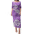 Polynesia Puletasi Plumeria With Tribal Pattern Purple Pastel Vibes LT14 Long Dress Purple - Polynesian Pride