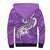 Polynesia Sherpa Hoodie Plumeria With Tribal Pattern Purple Pastel Vibes LT14 - Polynesian Pride