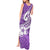 Polynesia Tank Maxi Dress Plumeria With Tribal Pattern Purple Pastel Vibes LT14 - Polynesian Pride