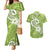 Polynesia Couples Matching Mermaid Dress and Hawaiian Shirt Plumeria With Tribal Pattern Green Pastel Vibes LT14 Green - Polynesian Pride