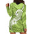 Polynesia Hoodie Dress Plumeria With Tribal Pattern Green Pastel Vibes LT14 - Polynesian Pride