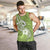 Polynesia Men Tank Top Plumeria With Tribal Pattern Green Pastel Vibes LT14 - Polynesian Pride