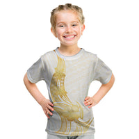 Polynesia White Sunday Kid T Shirt Polynesian Tattoo Plumeria Hibiscus Gold LT14 White - Polynesian Pride