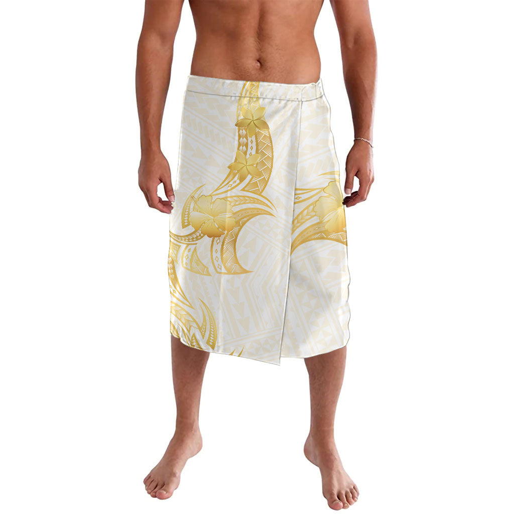 Polynesia White Sunday Lavalava Polynesian Tattoo Plumeria Hibiscus Gold LT14 White - Polynesian Pride