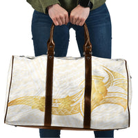 Polynesia White Sunday Travel Bag Polynesian Tattoo Plumeria Hibiscus Gold LT14 White - Polynesian Pride