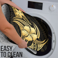 Gold Black Polynesia Hibiscus Plumeria Tattoo Bathroom Set LT14 - Polynesian Pride