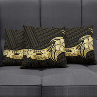 Gold Black Polynesia Hibiscus Plumeria Tattoo Pillow Cover LT14 - Polynesian Pride