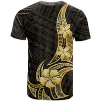 Gold Black Polynesia Hibiscus Plumeria Tattoo T Shirt