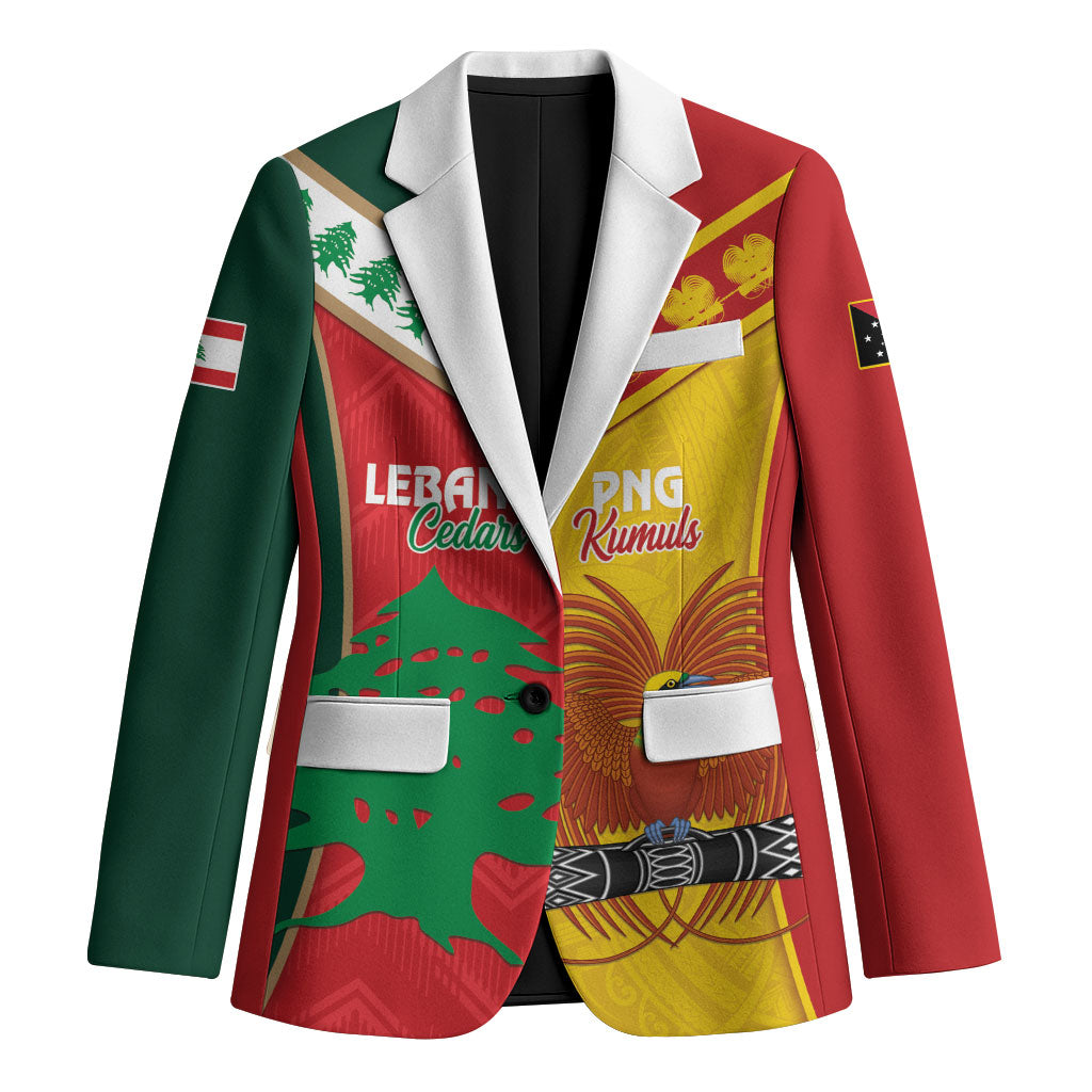 Custom Rugby Papua New Guinea and Lebanon Blazer PNG Kumuls Cedars Together LT14 Unisex Multicolor - Polynesian Pride