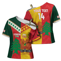 Custom Rugby Papua New Guinea and Lebanon Cross Shoulder Shirt PNG Kumuls Cedars Together
