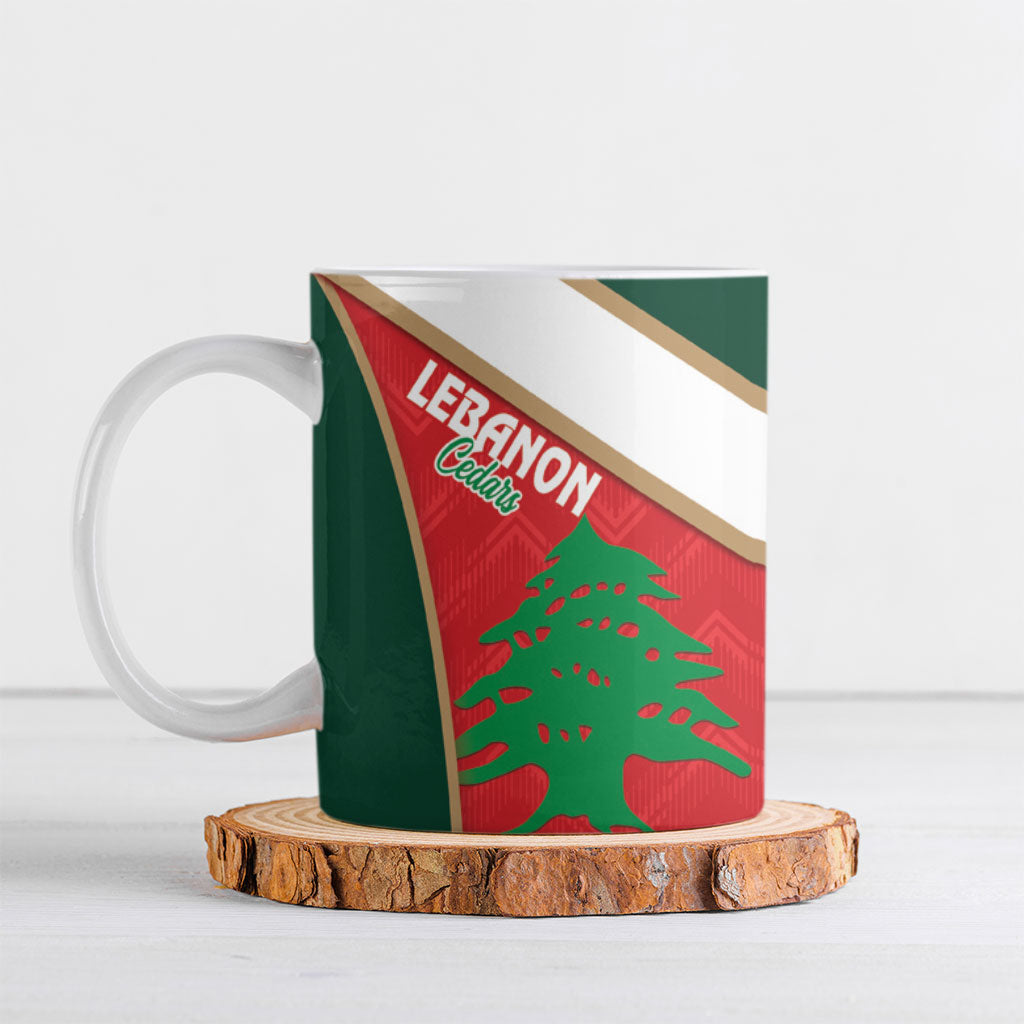 Rugby Tonga and Lebanon Ceramic Mug Mate Maa Tonga Cedars Together LT14 Multicolor - Polynesian Pride
