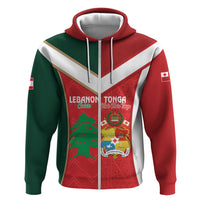 Custom Rugby Tonga and Lebanon Hoodie Mate Maa Tonga Cedars Together