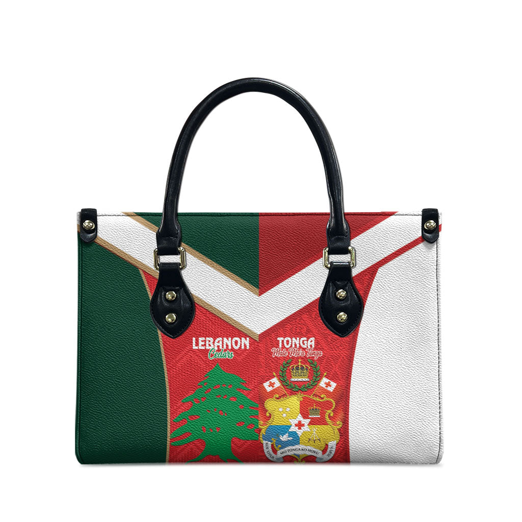 Rugby Tonga and Lebanon Leather Bag Mate Maa Tonga Cedars Together