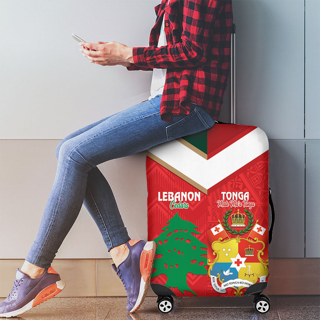Rugby Tonga and Lebanon Luggage Cover Mate Maa Tonga Cedars Together