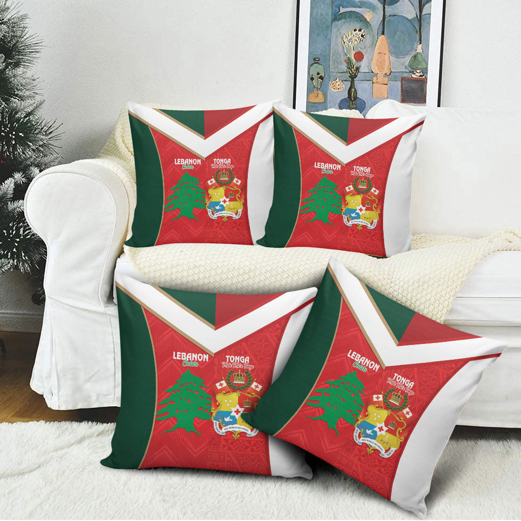 Rugby Tonga and Lebanon Pillow Cover Mate Maa Tonga Cedars Together